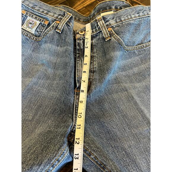Cinch White Label Jeans Men 35x36 Cowboy Western Work Wear Aztec Fringe Starched - Picture 6 of 11